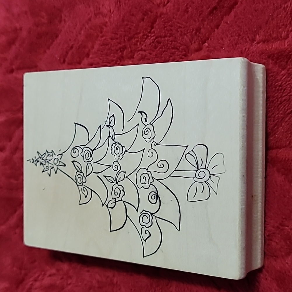Christmas Tree Wooden Rubber Stamp